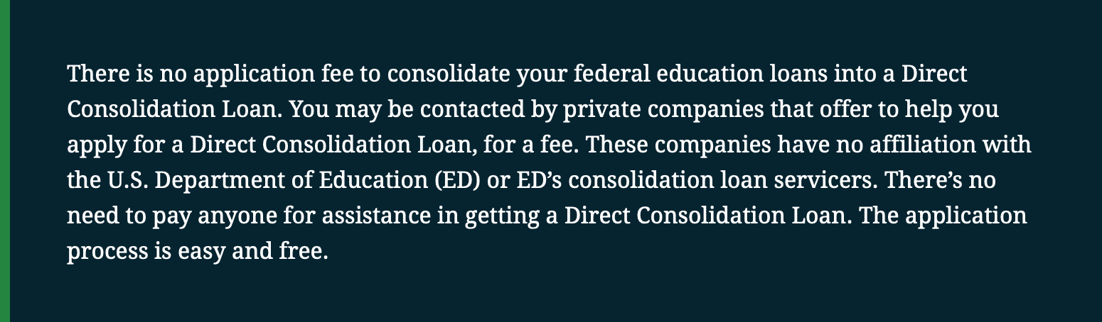 Department of Education Warning on Consolidation